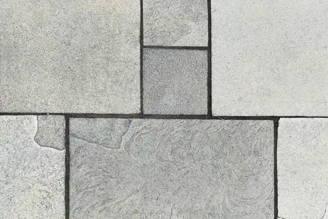 dark flagstone patio