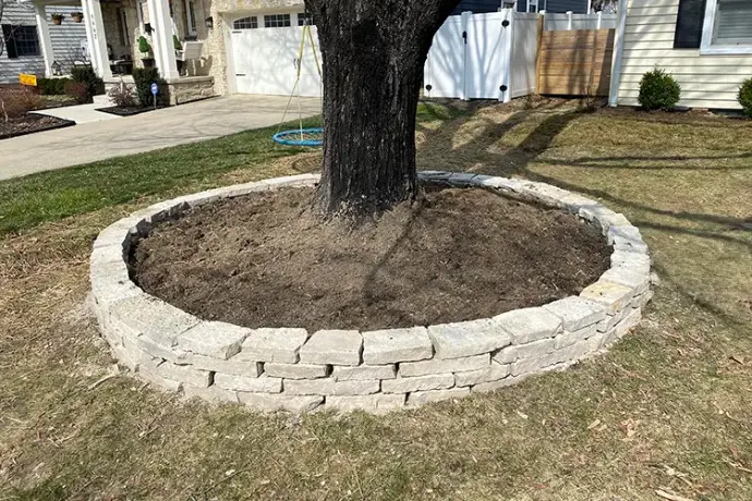 landscape wall mulching wall tree