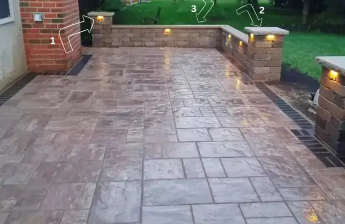 wall Outdoor lighting seat walls pillars