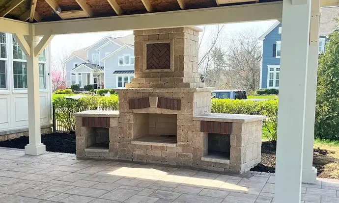 outdoor fireplace installation