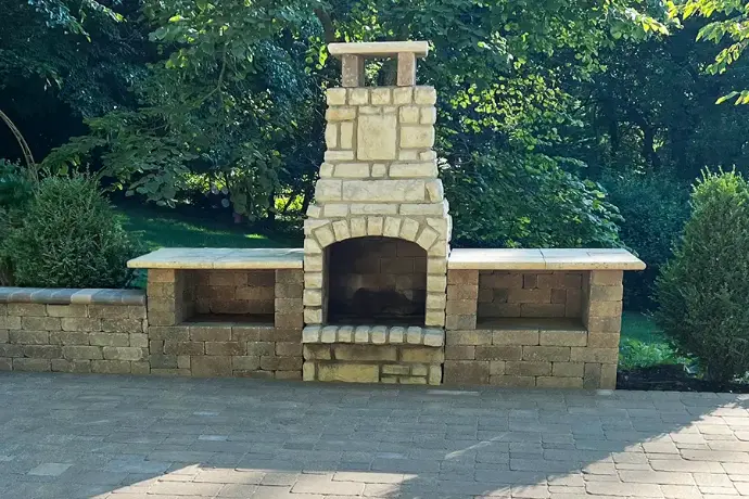 outdoor stone fireplace contractor