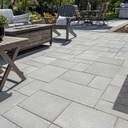 Unilock Beacon Hill Flagstone Smooth Small Rectangle Concrete Paver Patio Install