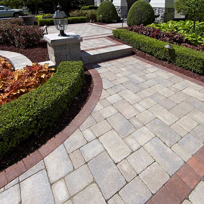 Unilock Brussels Block Standard Stone Concrete Paver PatioMr Mulch