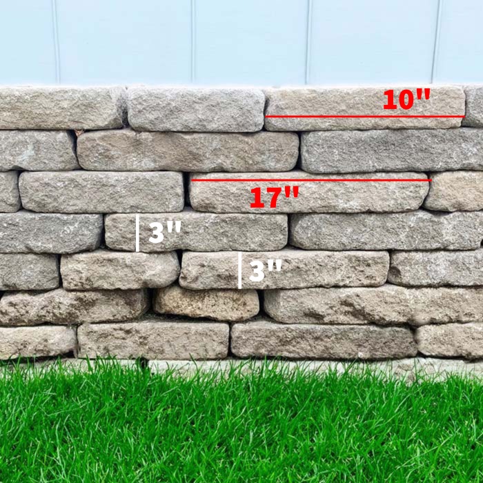 Stone landscaping wall Tumbled Indiana 8" Split