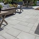 Unilock Beacon Hill Flagstone Smooth Small Rectangle Concrete Paver Patio Install
