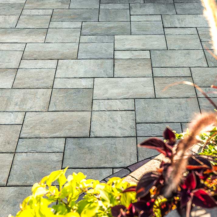 Unilock Beacon Hill Flagstone Concrete Paver Patio Install