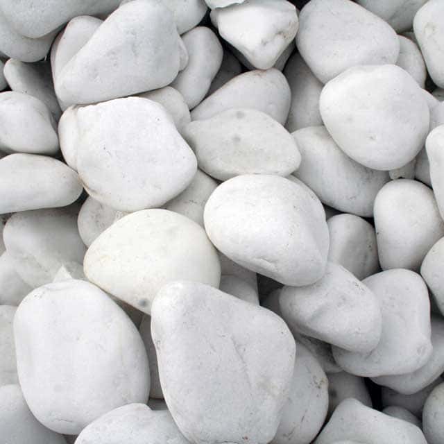 Tumbled White Bianco Marble River Rock 