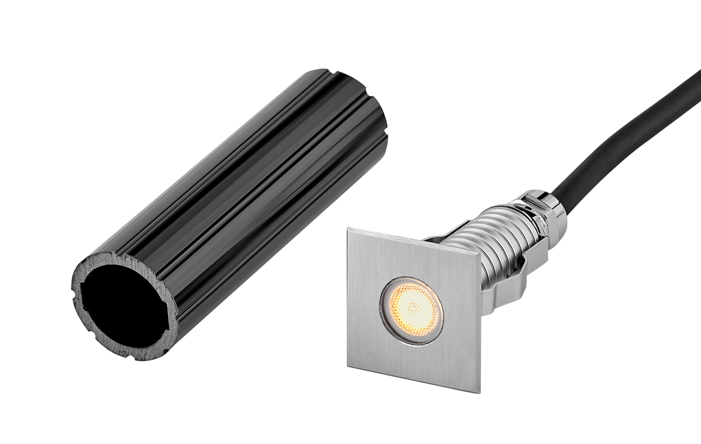 Hinkley Sparta - Dot Small Stainless Steel LED Square Button Light (15084)